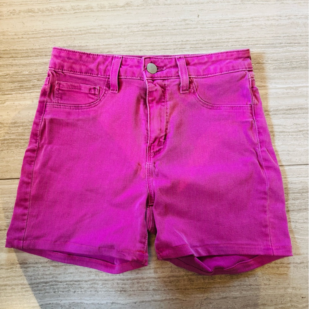 L'AGENCE High Waist Fuchsia Jean Shorts